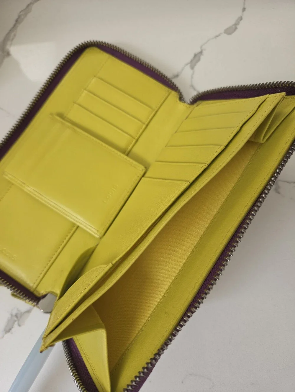 Lodis Wallet Purple Python Snake Print Zip Around Magenta Lime Green Leather